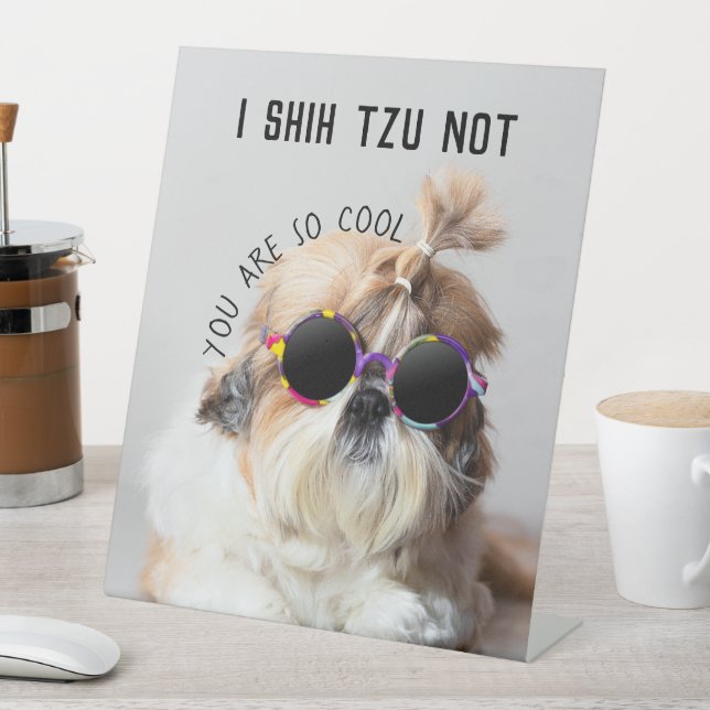 Shih Tzu Nicht lustige niedliche Hunde Liebhaber C Sockelschild (In Situ)