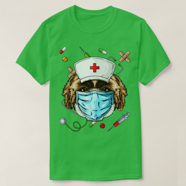 Shih Tzu Nurse RN Funny Dog ER Nursing School Grad T-Shirt (Design vorne)