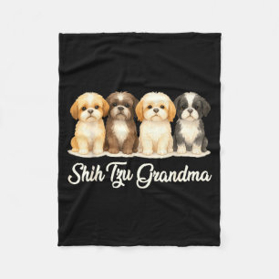 Shih Tzu Oma Süßer Hund Liebhaber Geschenk Lustige Fleecedecke