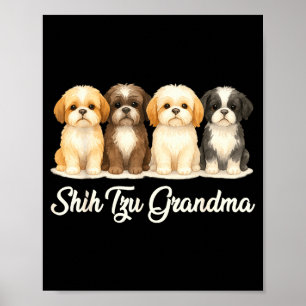 Shih Tzu Oma Süßer Hund Liebhaber Geschenk Lustige Poster