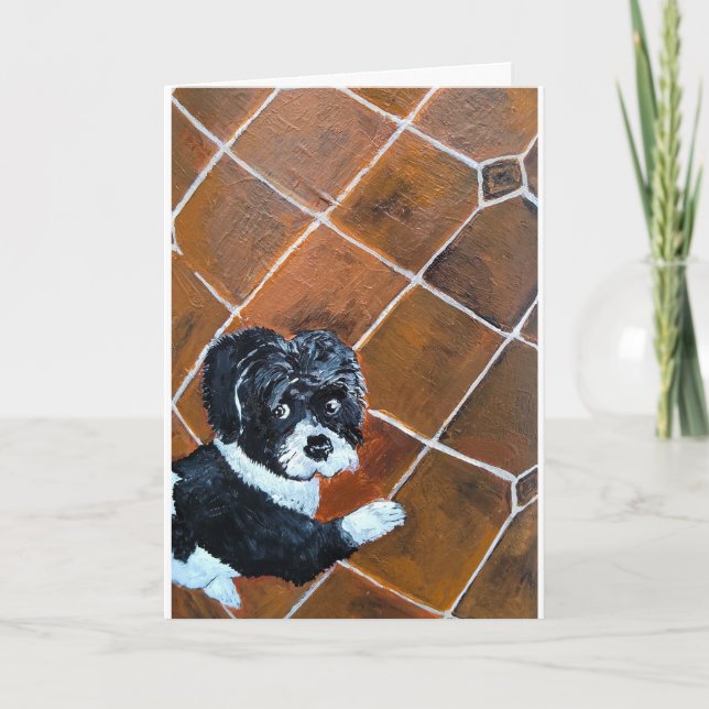 Shih Tzu on Terrace Painting by Alfred Fox Karte (Vorderseite)