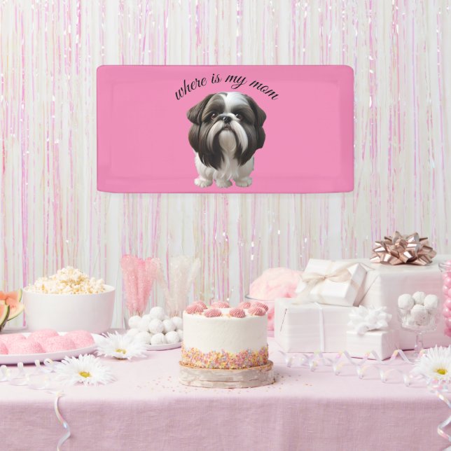 Shih Tzu - Où Est Ma Bannière Maman ? (Fête)