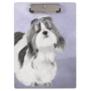 Shih Tzu Painting - Niedliche Hundekunst Klemmbrett