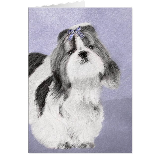 Shih Tzu Painting - Niedliche Original Dog Art (Vorne)
