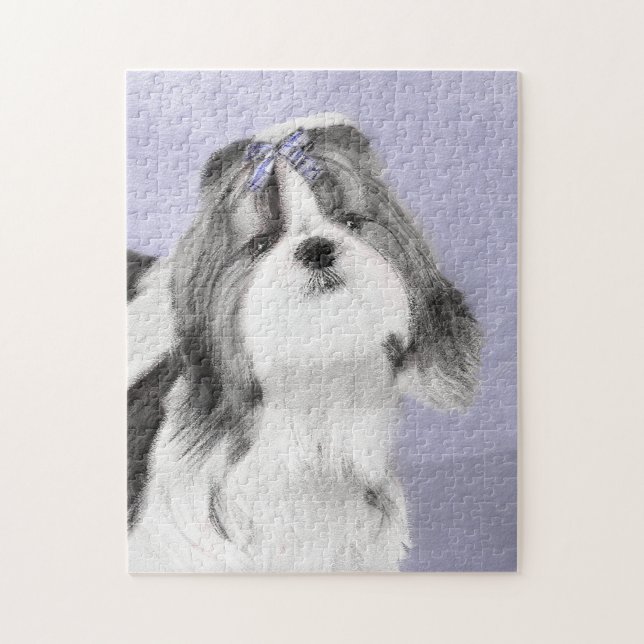 Shih Tzu Painting - Niedliche Original Dog Art (Vertikal)