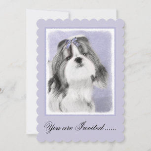 Shih Tzu Painting - Niedliche Original Dog Art Einladung