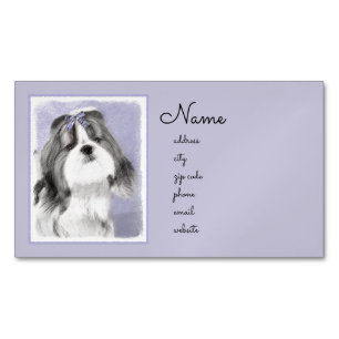 Shih Tzu Painting - Niedliche Original Dog Art Magnetische Visitenkarte