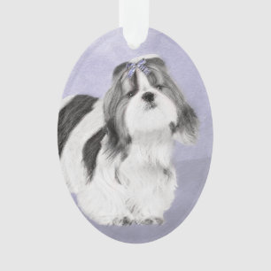 Shih Tzu Painting - Niedliche Original Dog Art Ornament