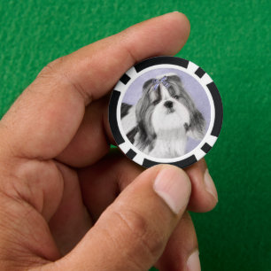 Shih Tzu Painting - Niedliche Original Dog Art Pokerchips