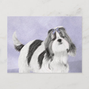 Shih Tzu Painting - Niedliche Original Dog Art Postkarte