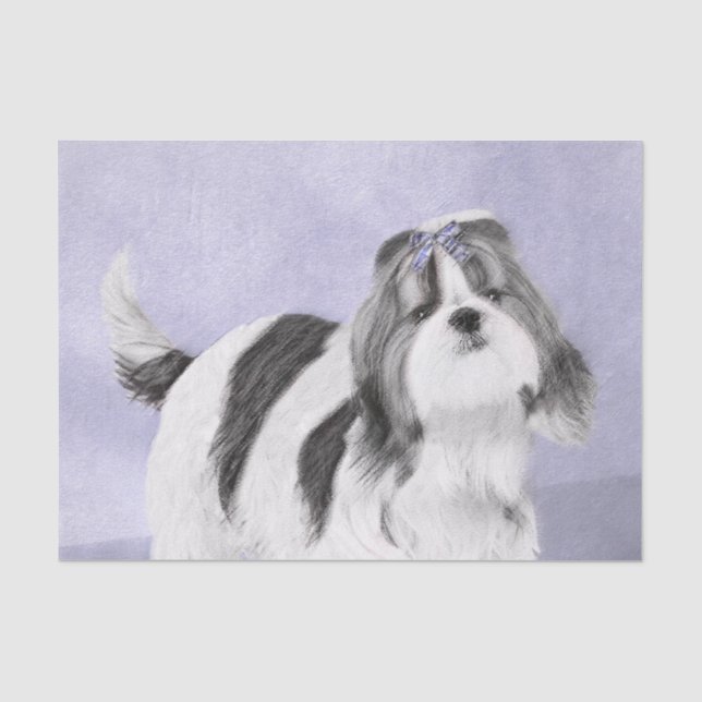 Shih Tzu Painting - Niedliche Original Dog Art Seidenpapier (Vorderseite)