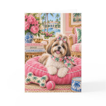 Shih Tzu Palm Beach Grußkarte
