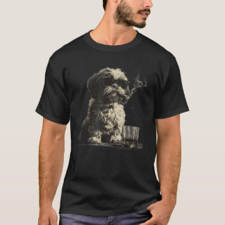 Shih Tzu Papa Hund Sonnenbrille Vatertag T-Shirt