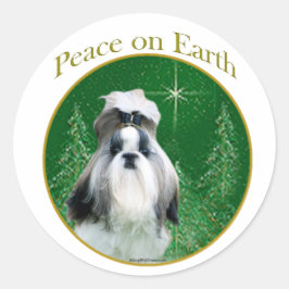 Shih Tzu Peace Runder Aufkleber