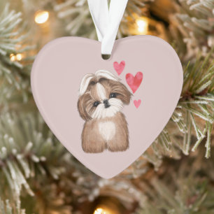 Shih Tzu Personalisiert mit Name Year Heart Ornament