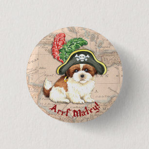 Shih Tzu Pirate Button