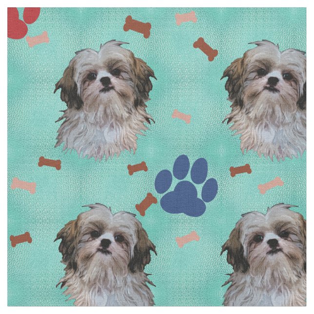 Shih Tzu Portrait Stoff (Nahaufnahme)