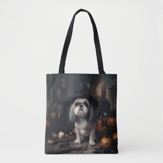 Shih Tzu Pumpkins Halloween Beängstigend Tasche (Vorderseite)