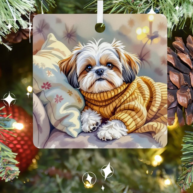 Shih tzu Puppy Dog Personalisierte Weihnachten Ornament Aus Metall (Von Creator hochgeladen)