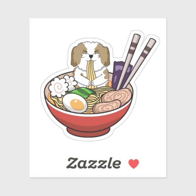 Shih Tzu Ramen Design Aufkleber (Blatt)