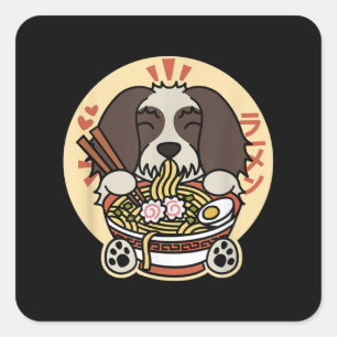 Shih Tzu Ramen Funny Dog Geschenk Quadratischer Aufkleber