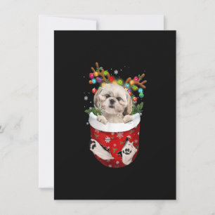 Shih Tzu Reindeer in Pocket Christmas Dog Lovers P Einladung