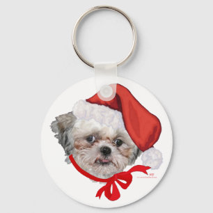 Shih Tzu Rettungshund Frohe Feiertage Schlüsselanhänger