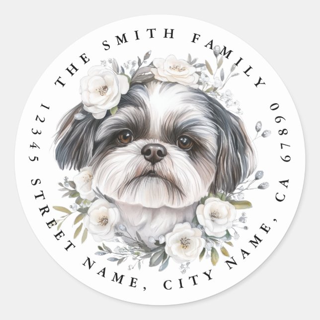 Shih Tzu Round Stickers (Vorderseite)