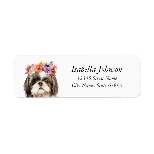 Shih Tzu Rücksendeadressen-Aufklebers (Vorne)