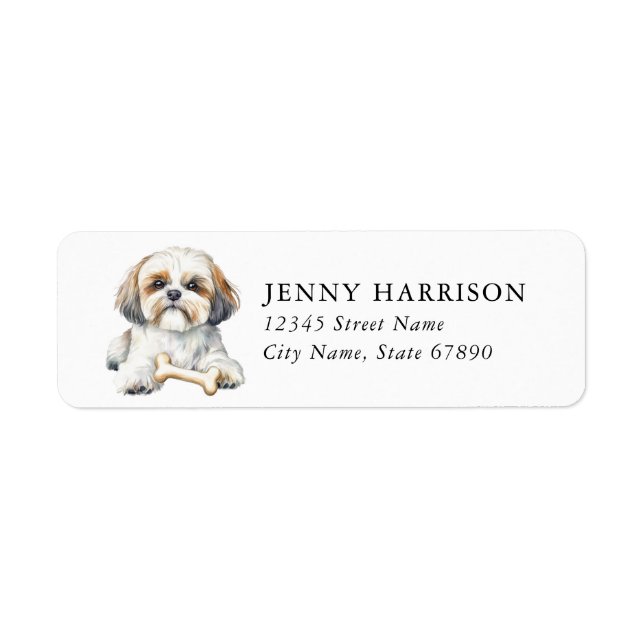Shih Tzu Rücksendeadressen-Aufklebers (Vorne)