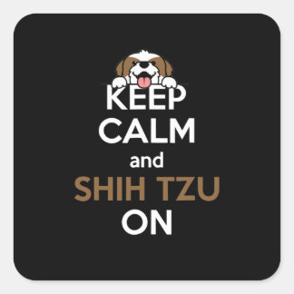 Shih Tzu | Ruhige und schicke Tzu Behalt Quadratischer Aufkleber