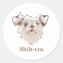 Shih-tzu Runder Aufkleber