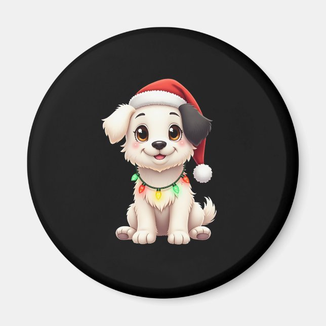 Shih Tzu Santa Christmas Tree Lights Xmas Dog Love Magnet (Vorne)