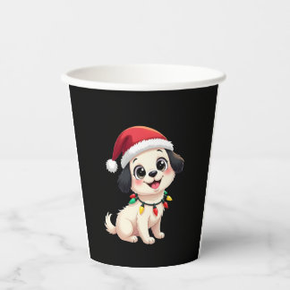 Shih Tzu Santa Christmas Tree Lights Xmas Dog Love Pappbecher