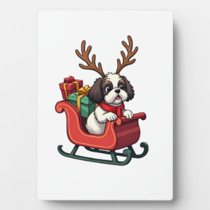 Shih Tzu Santas Schlittenfahrt Fotoplatte
