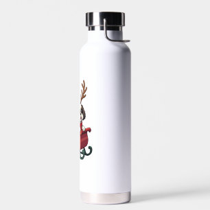 Shih Tzu Santas Schlittenfahrt Trinkflasche