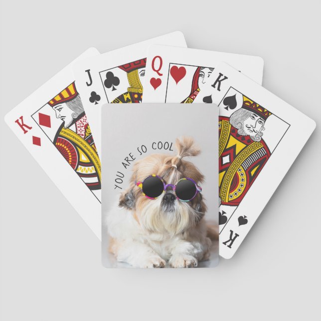 Shih Tzu Sie sind so Cool niedlicher Spaß Sonnenbr Spielkarten (Rückseite)