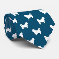 Shih Tzu Silhouetten Muster Blau und Weiß