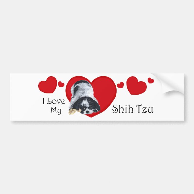 Shih Tzu Valentines Autoaufkleber (Vorne)