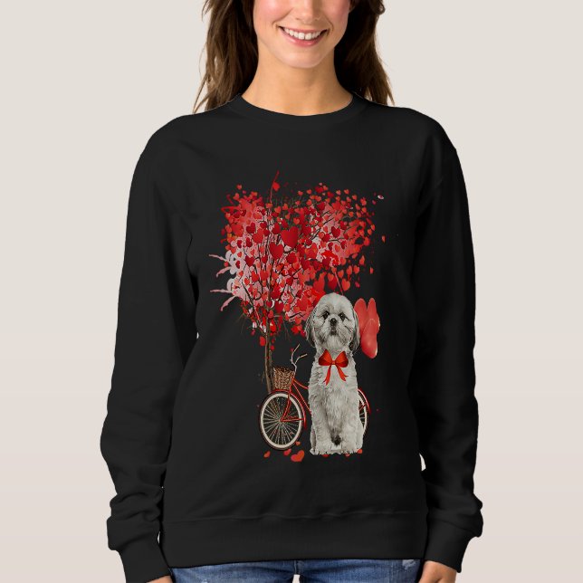 Shih Tzu Valentines Day  Dog  Happy Valentine Sweatshirt (Vorderseite)