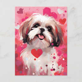 Shih Tzu Valentinstag Postkarte