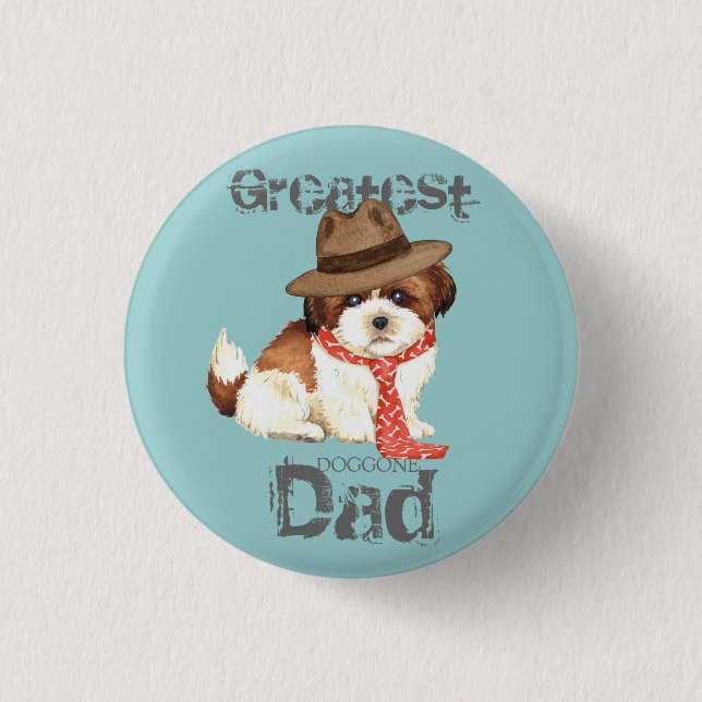 Shih Tzu Vater Button (Vorderseite)