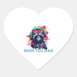 Shih Tzu Vater Herz-Aufkleber