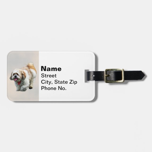 Shih Tzu Walking Gepäckanhänger (Vorderseite horizontal)