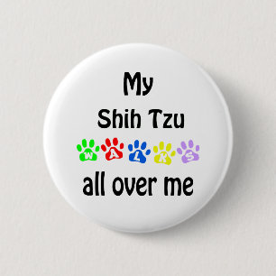 Shih Tzu Walks Design Button