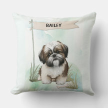 Shih Tzu Wasserfarben personalisierter Hund
