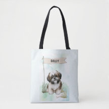 Shih Tzu Wasserfarben Personalisierter Hund