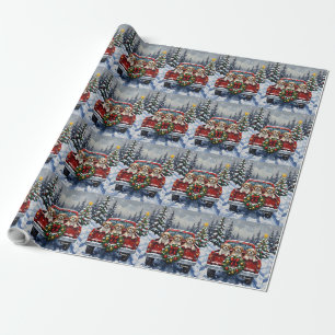 Shih Tzu Weihnachten Rotes Lastwagen Ferien Geschenkpapier