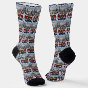 Shih Tzu Weihnachten Rotes Lastwagen Ferien Socken