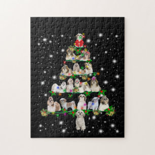 Shih Tzu Weihnachtsbaum bedeckt durch Fashlight